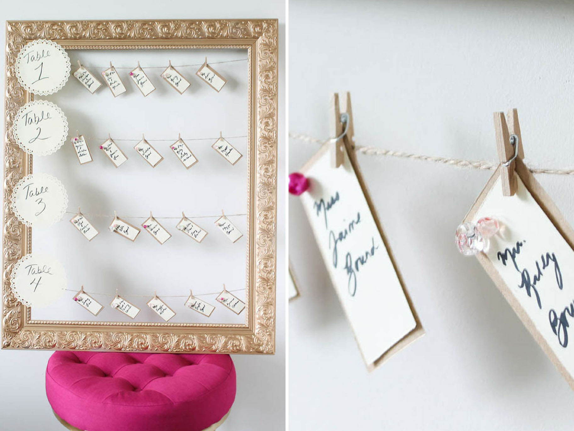 DIY Framed Wedding Seating Chart | Fun365